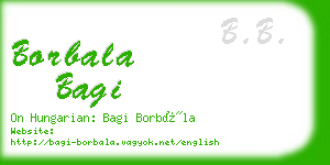 borbala bagi business card